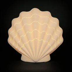 Lampe en porcelaine blanc h21.5cm - Coquillage