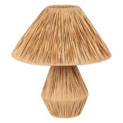 Lampe en raphia et fer naturel h41cm - Calypsa