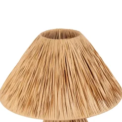 Lampe en raphia et fer naturel h41cm - Calypsa
