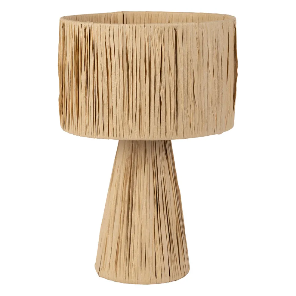 Lampe en raphia et fer naturel h30cm - Organic