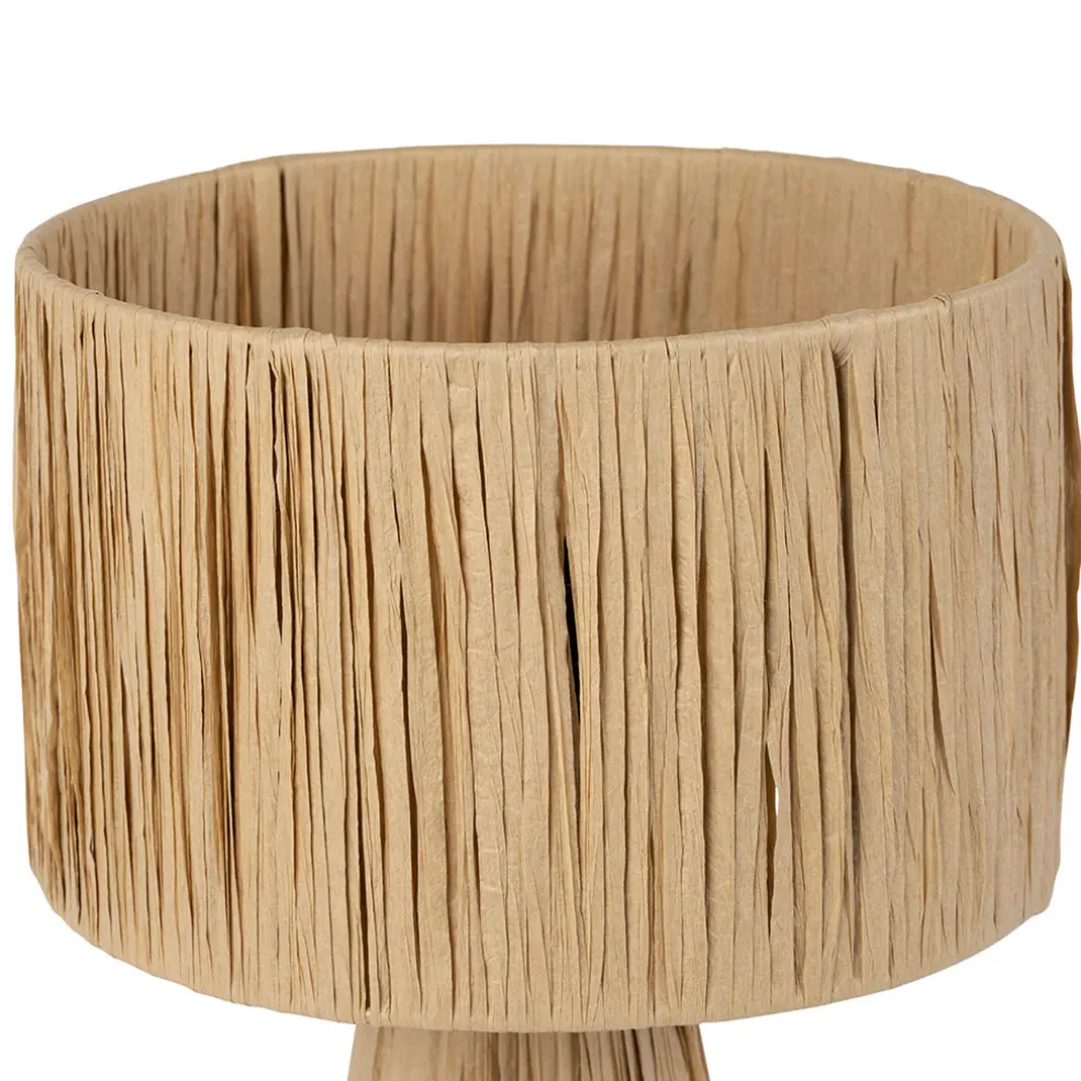 Lampe en raphia et fer naturel h30cm - Organic