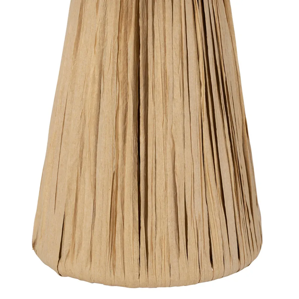 Lampe en raphia et fer naturel h30cm - Organic