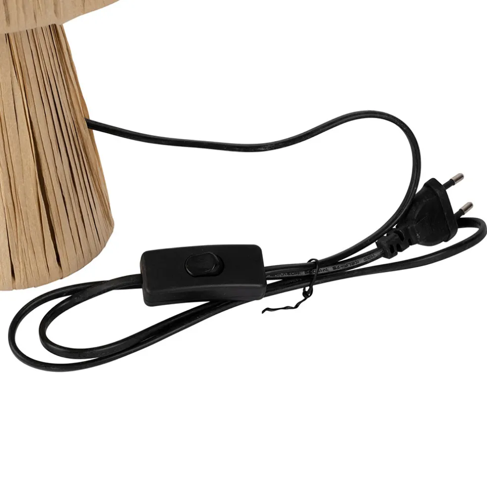 Lampe en raphia et fer naturel h30cm - Organic