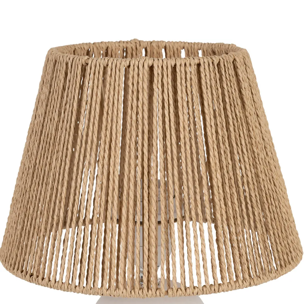 Lampe en terre cuite blanc mate et naturel h32cm - Nira