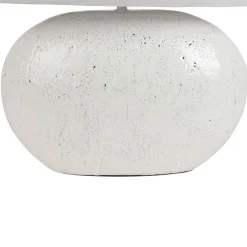 Lampe en terre cuite et lin blanc h50cm - Tahra
