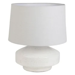 Lampe en terre cuite et lin blanc h44.5cm - Tahra
