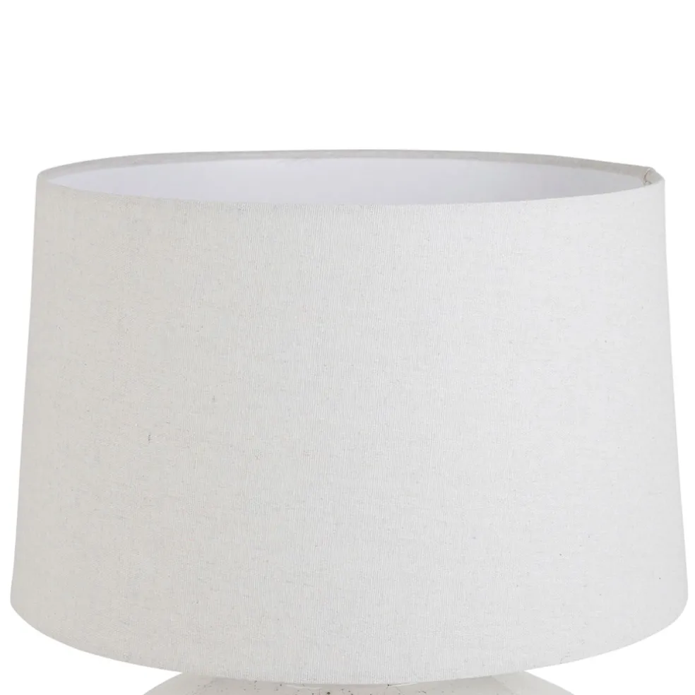 Lampe en terre cuite et lin blanc h44.5cm - Tahra