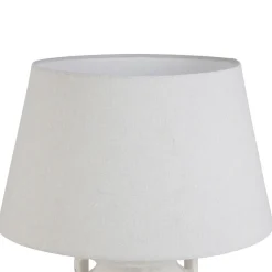 Lampe en terre cuite et lin blanc h47cm - Tahra