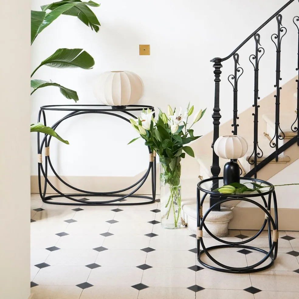 Lampe en terre cuite noir et beige h29cm - Klosen