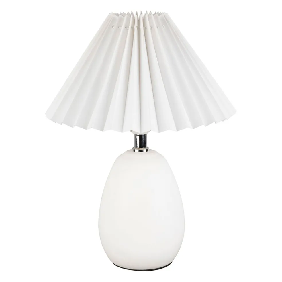 Lampe en terrecuite blanc h33cm - Funny