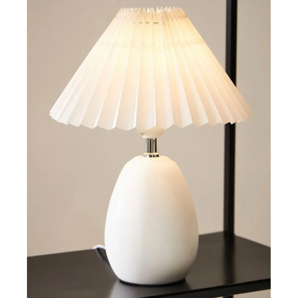 Lampe en terrecuite blanc h33cm - Funny