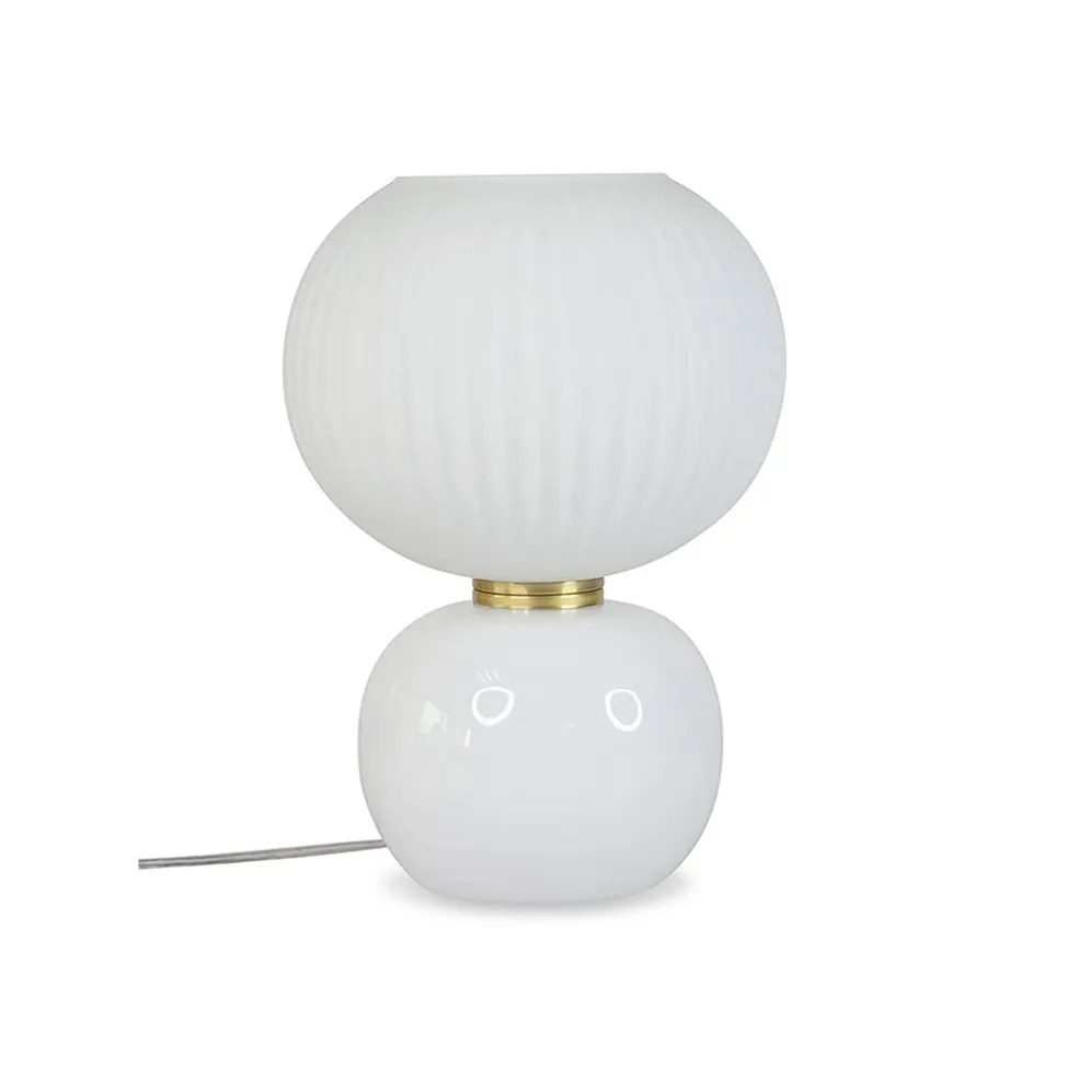Lampe en verre blanc h28cm - Adonis