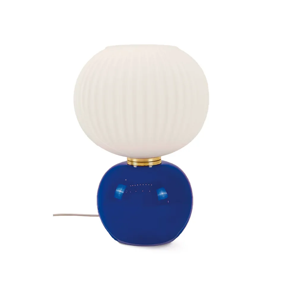 Lampe en verre bleu h28cm - Adonis