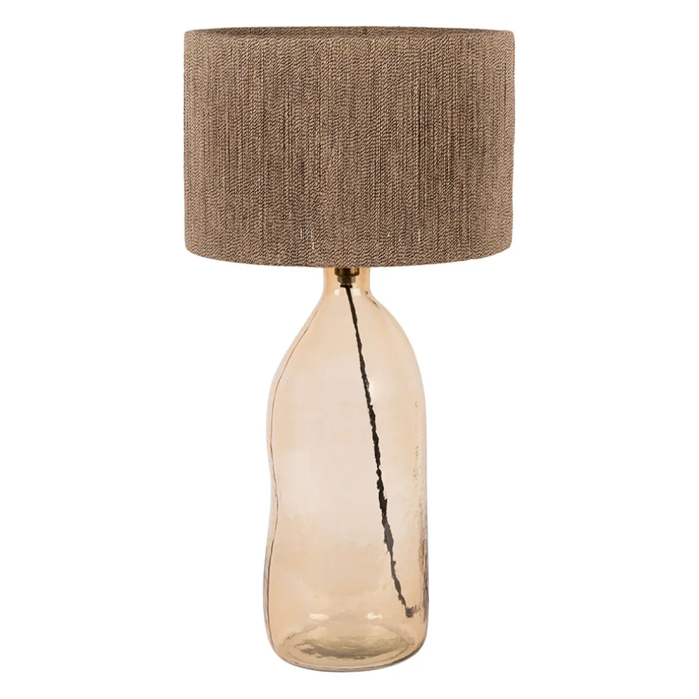 Lampe en verre et jute ambre h60cm - Heliac