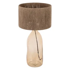 Lampe en verre et jute ambre h60cm - Heliac