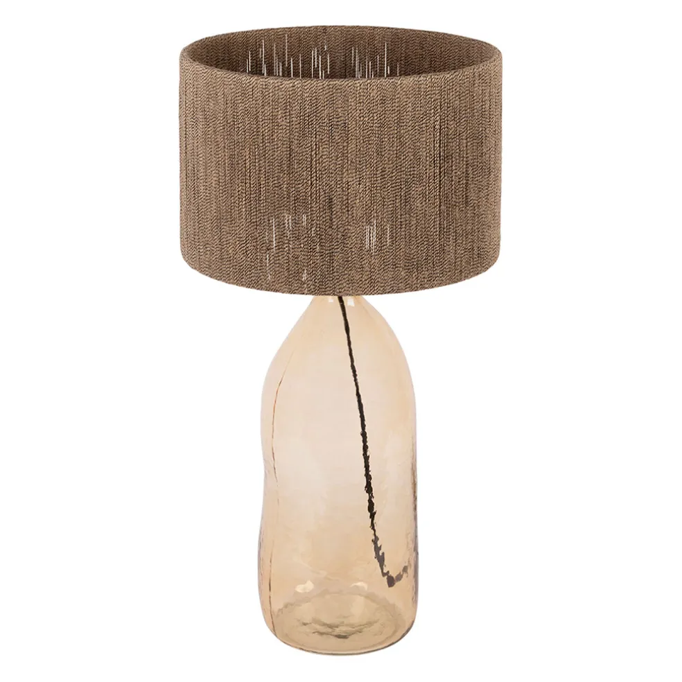 Lampe en verre et jute ambre h60cm - Heliac