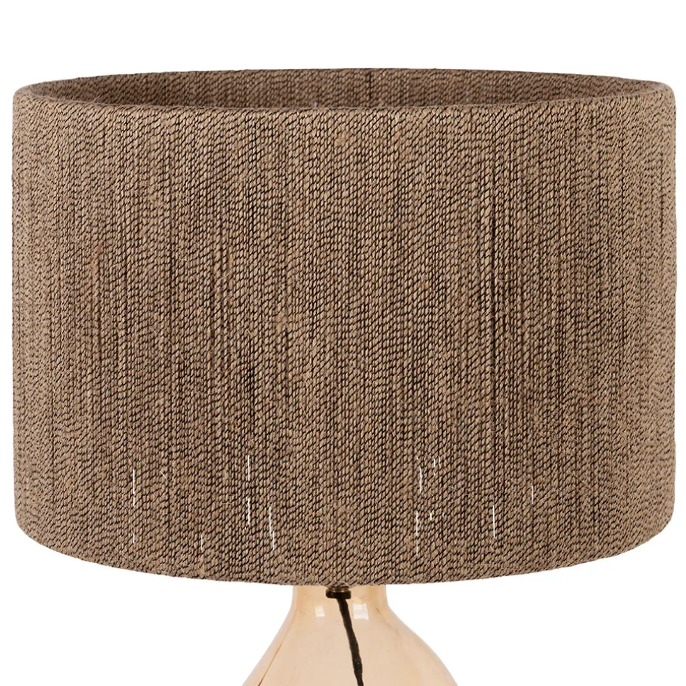 Lampe en verre et jute ambre h60cm - Heliac