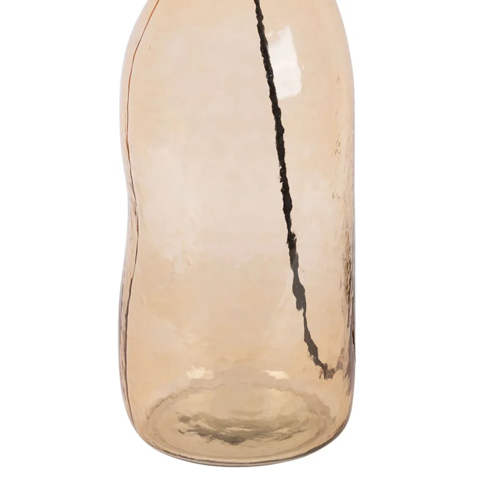 Lampe en verre et jute ambre h60cm - Heliac