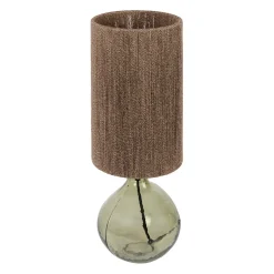 Lampe en verre et jute vert h46cm - Heliac