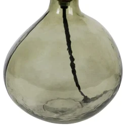 Lampe en verre et jute vert h46cm - Heliac
