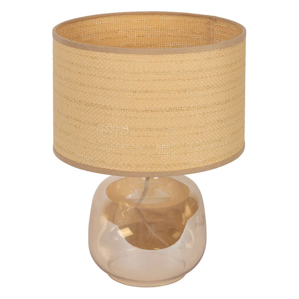 Lampe en verre et papier fumé h36cm - Celeste