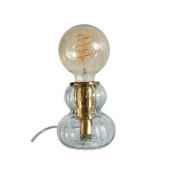 Lampe en verre fumé gris h12cm - Eli