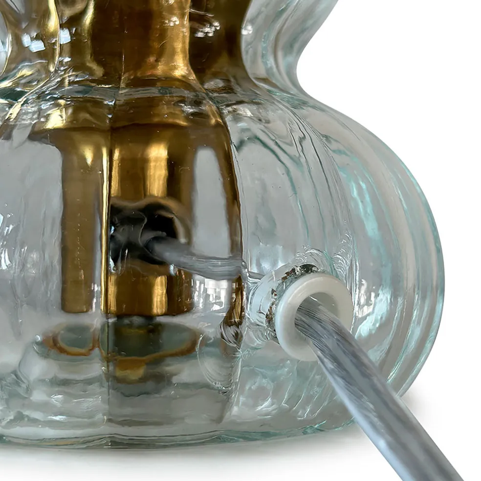 Lampe en verre fumé gris h12cm - Eli