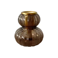 Lampe en verre fumé noir h12cm - Eli