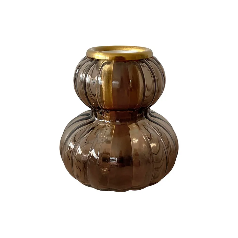 Lampe en verre fumé noir h12cm - Eli