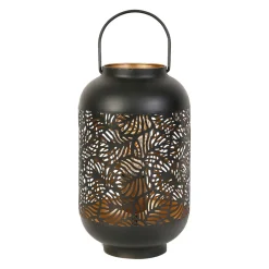 Lampe lanterne en fer H32.5cm noir - Panellia