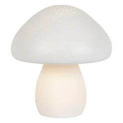 Lampe led champignon en porcelaine blanc h22cm - Champignon