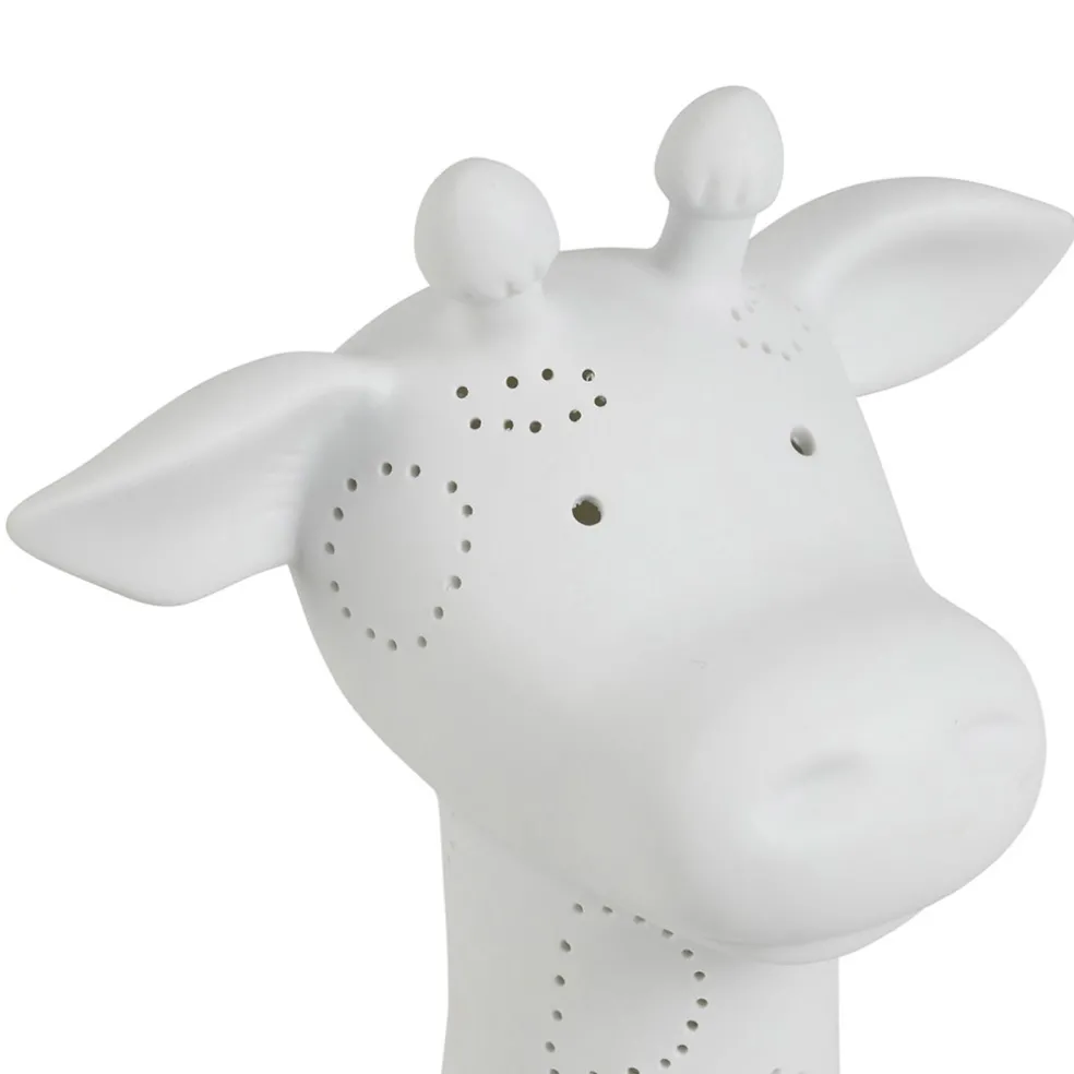 Lampe led girafe en procelaine blanc