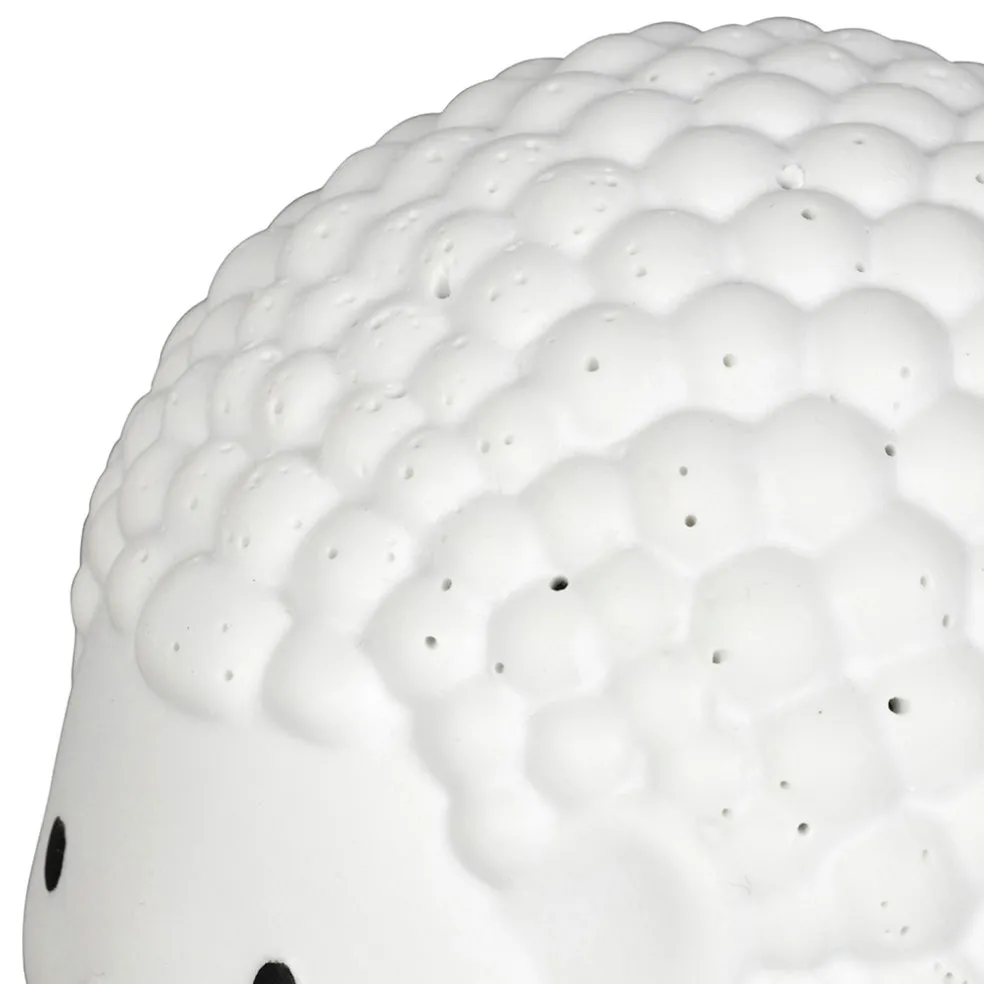 Lampe led hérisson en porcelaine blanc h12cm - Hérisson