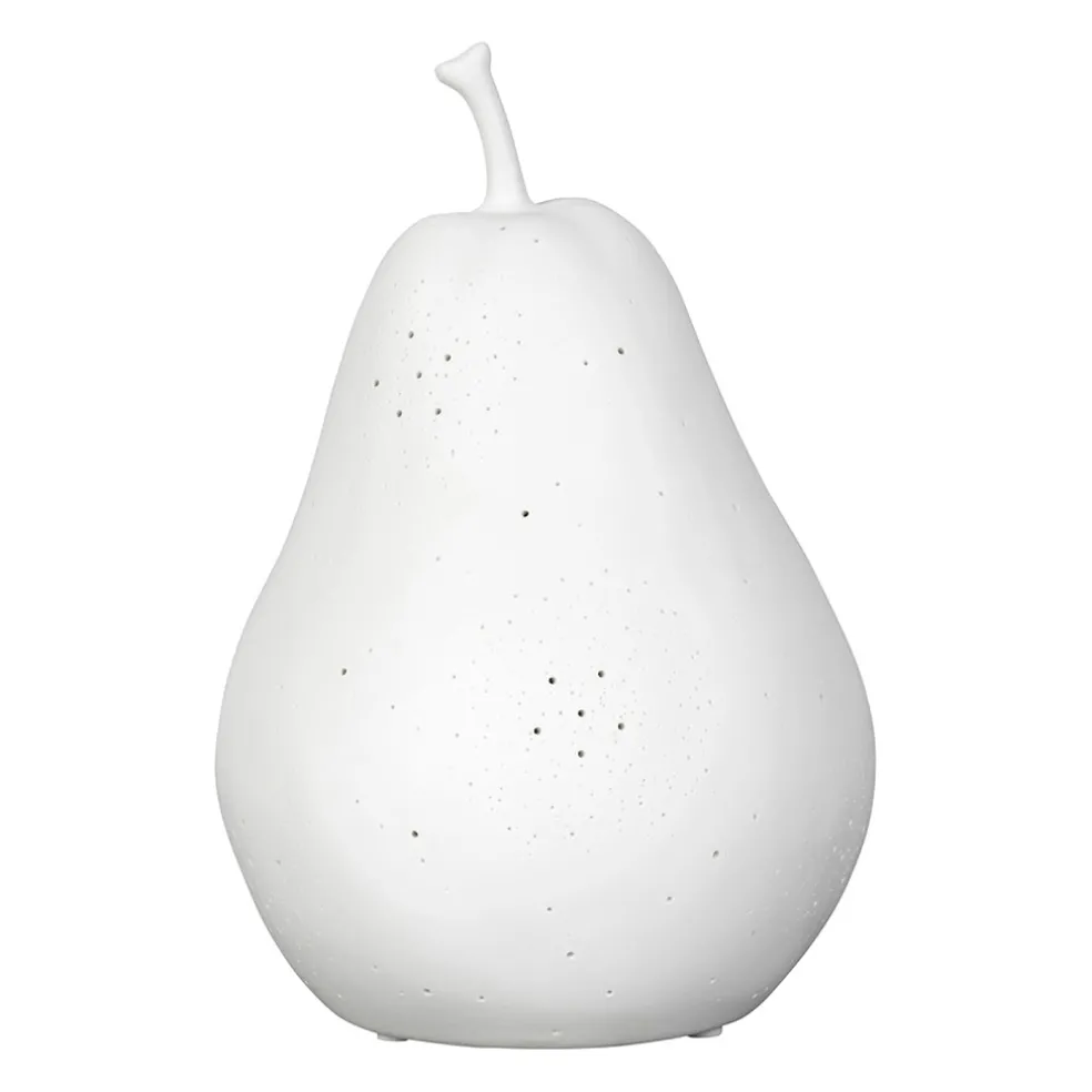 Lampe led poire en porcelaine blanc h24cm - Poire