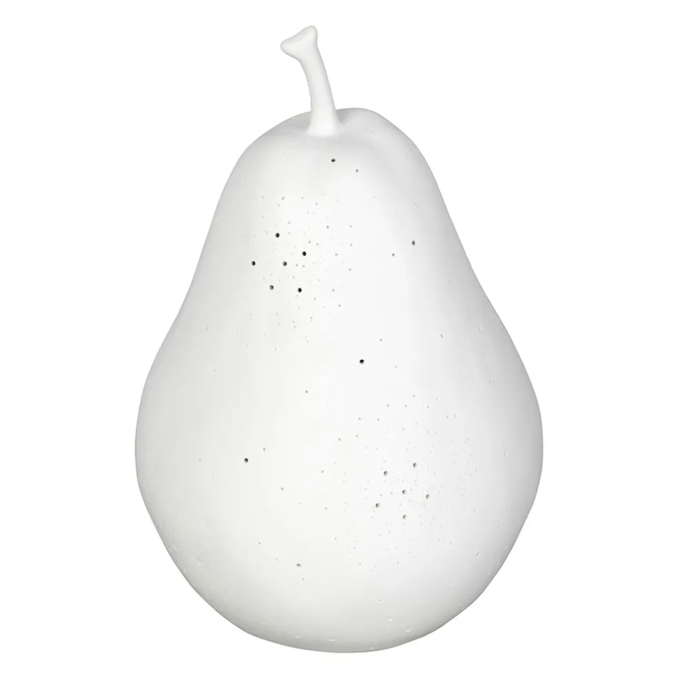 Lampe led poire en porcelaine blanc h24cm - Poire