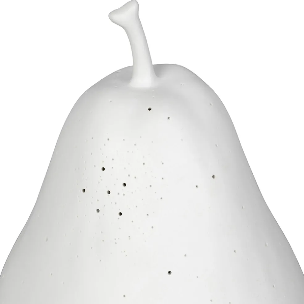 Lampe led poire en porcelaine blanc h24cm - Poire