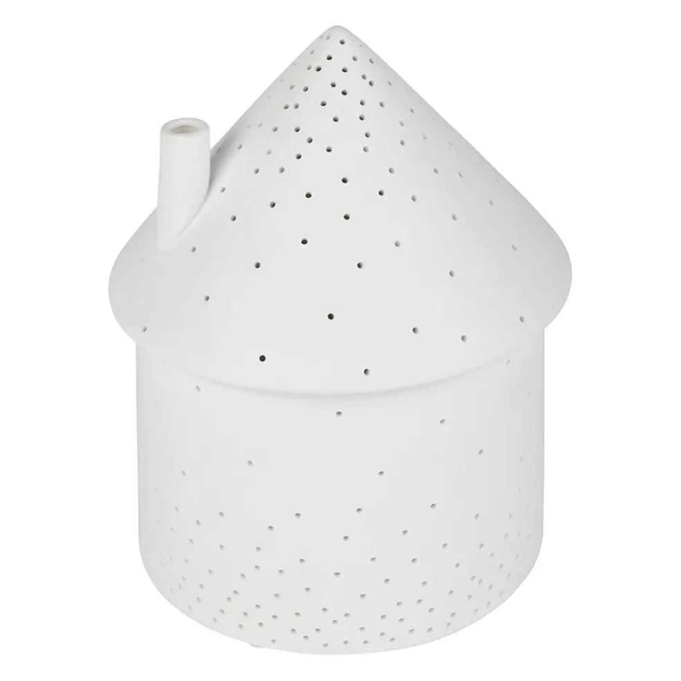 Lampe maison en porcelaine blanc h17cm - Beezz
