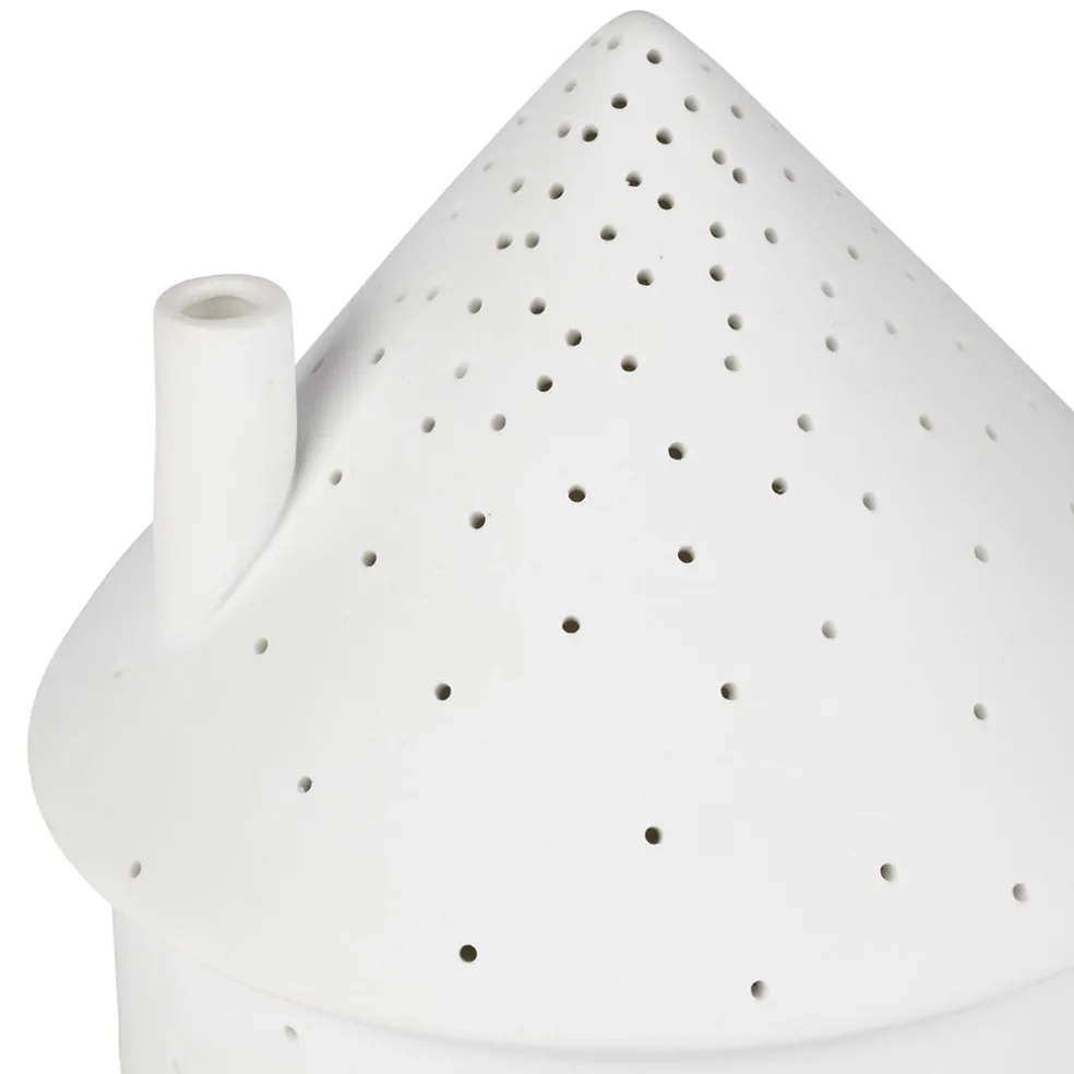 Lampe maison en porcelaine blanc h17cm - Beezz