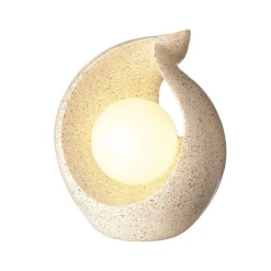 Lampe solaire en polyrésine beige