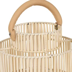 Lanterne en fer et osier blanc h45cm - Pasil