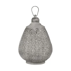 Lanterne orient grise en fer et verre