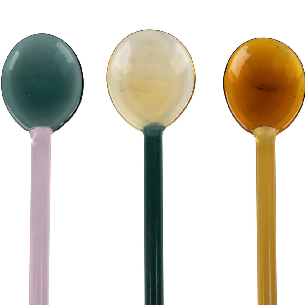 Lot de 4 agitateurs en verre borosilicate multicolore h15cm - Funny