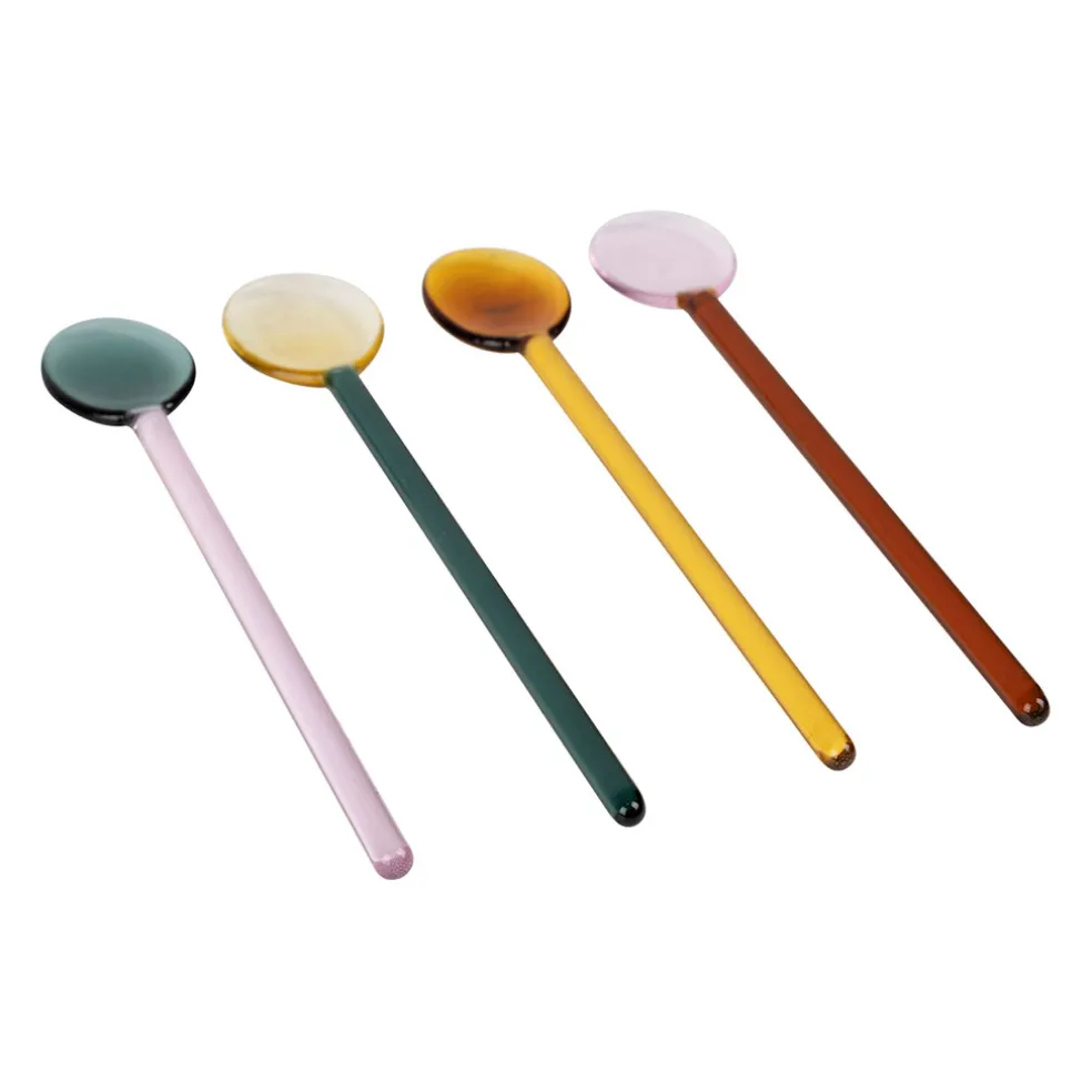 Lot de 4 agitateurs en verre borosilicate multicolore h15cm - Funny