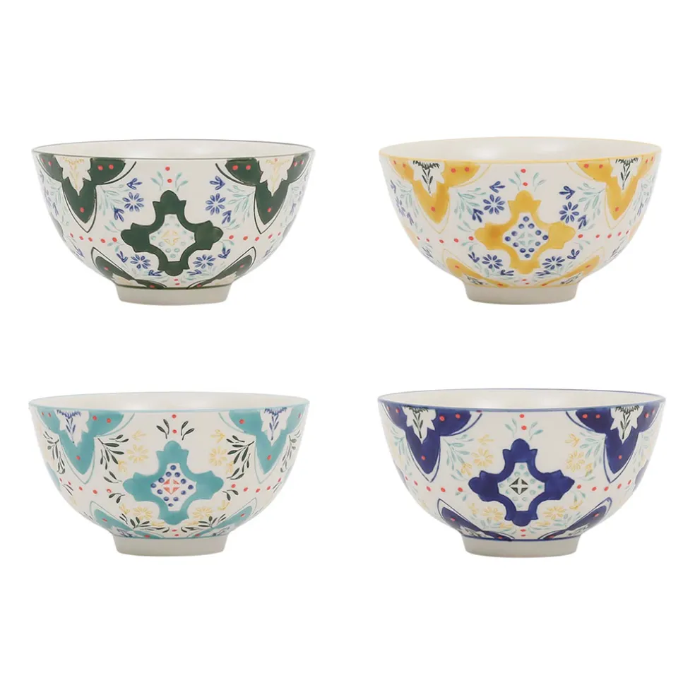 Lot de 4 bols en grès multicolore 30cm - Azulejo
