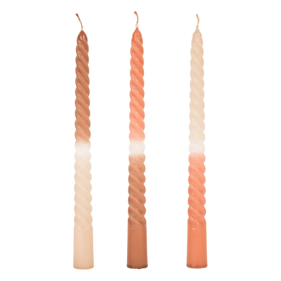 Lot de 3 bougies en paraffine et verre brun 50g - Funny