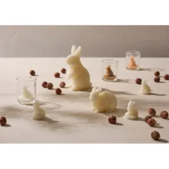 Lot de 3 bougies lapin blanc beige et marron 2h - Floreal