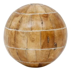 Lot de 6 boules décoratives en résine brun et ivoire d10cm - Karumba