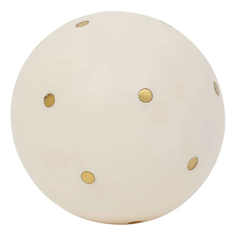 Lot de 6 boules décoratives en résine brun et ivoire d10cm - Karumba