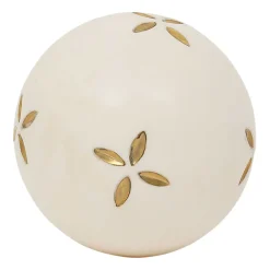 Lot de 6 boules décoratives en résine brun et ivoire d10cm - Karumba