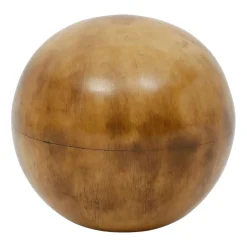 Lot de 6 boules décoratives en résine brun et ivoire d10cm - Karumba